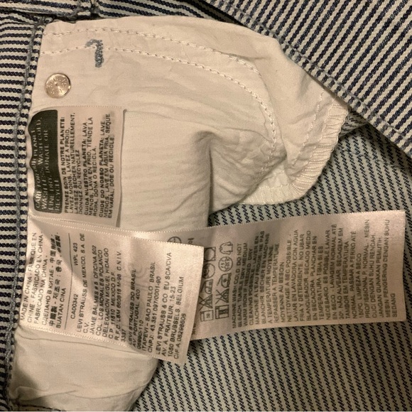 Women’s Levis 524 Too Superlow Jeans 29x32 Conductor Railroad Stripes White - Picture 4 of 5